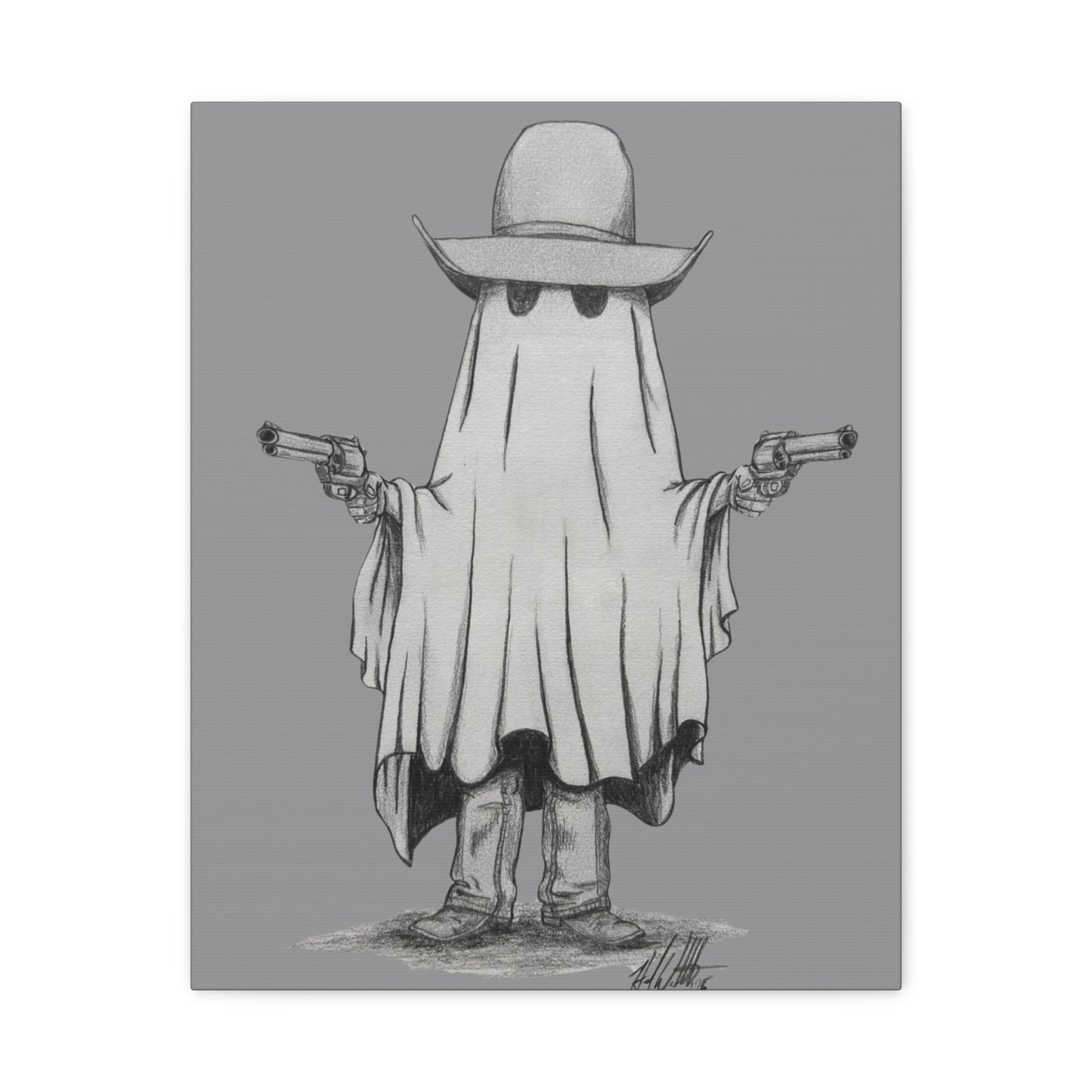 Outlaw Phantom Canvas Art, Western Decor, Unique Wall Art, Home Decoration, Gift for Cowpoke Fans