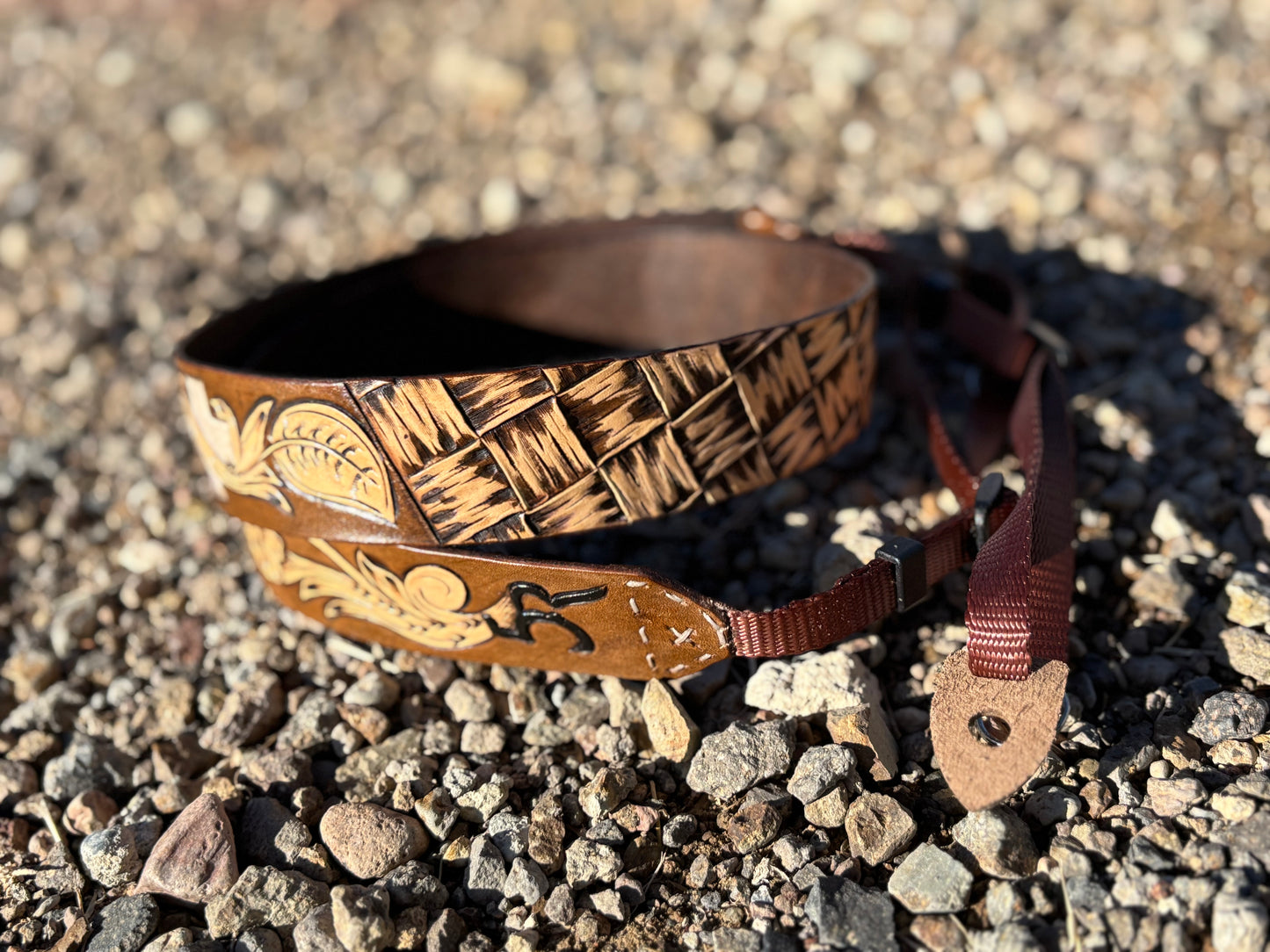 CUSTOM Tooled Adjustable Camera Strap