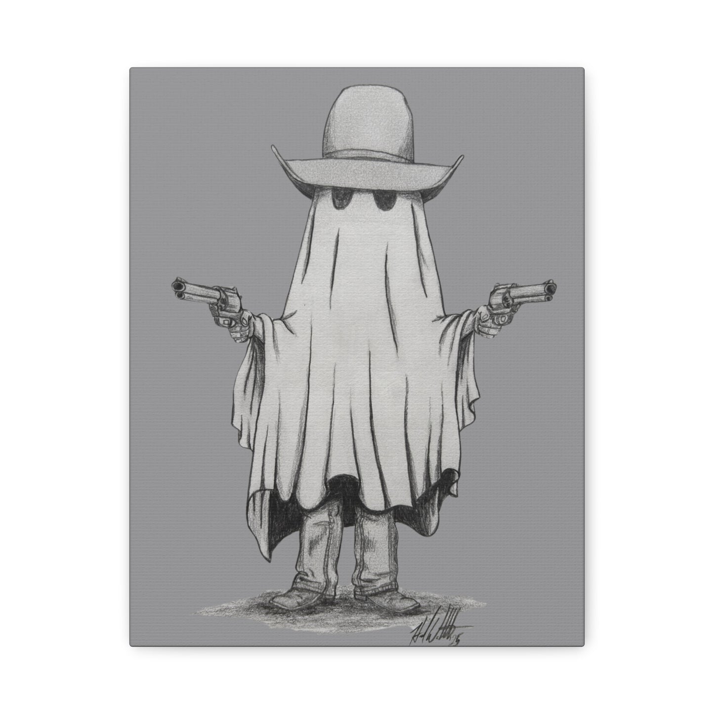 Outlaw Phantom Canvas Art, Western Decor, Unique Wall Art, Home Decoration, Gift for Cowpoke Fans