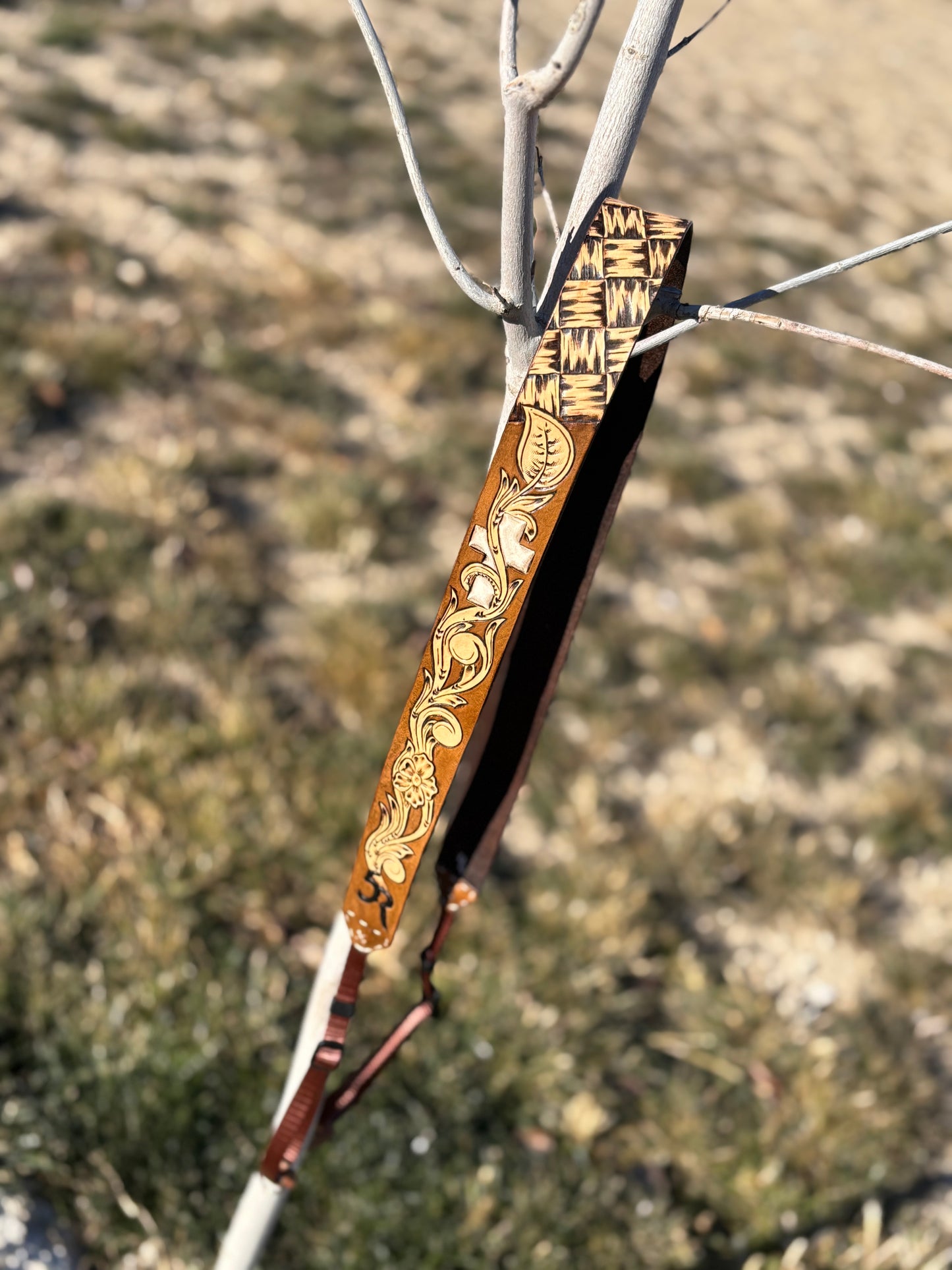 CUSTOM Tooled Adjustable Camera Strap