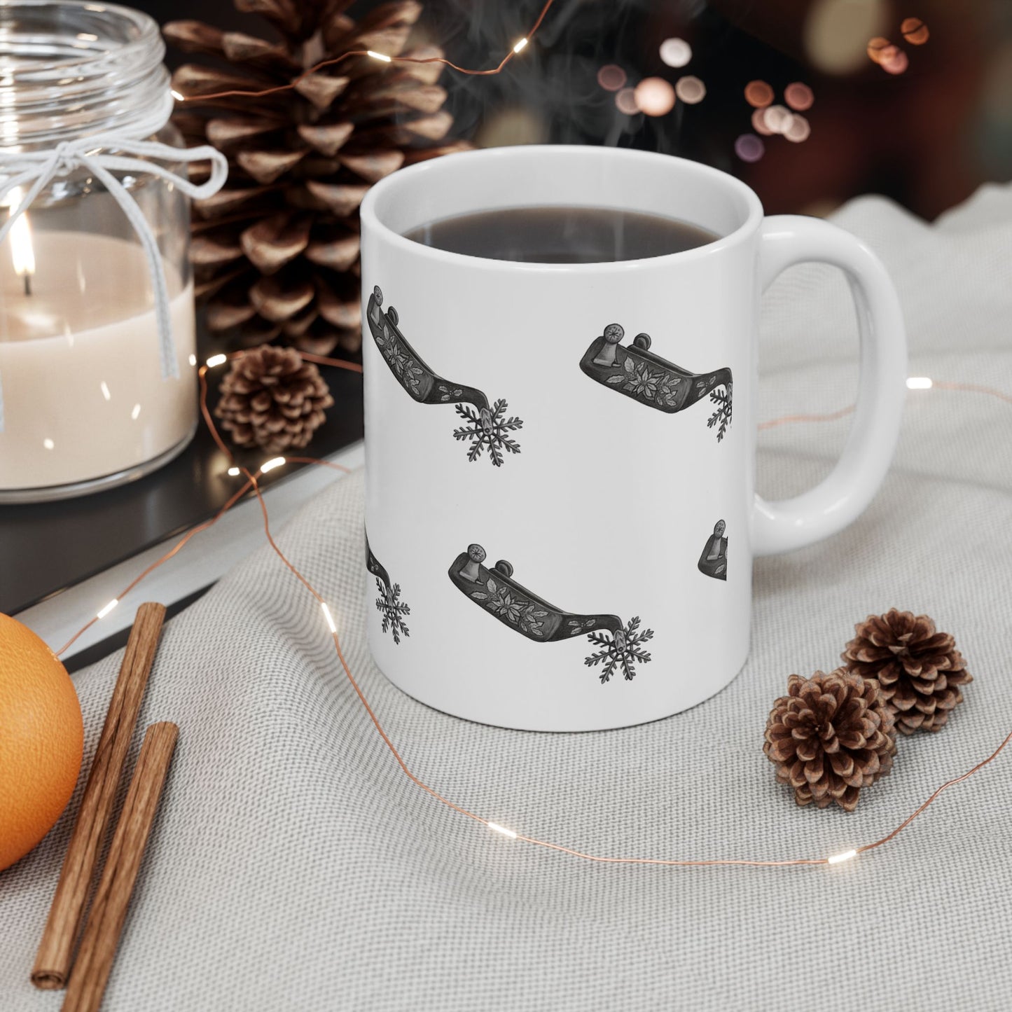 Cowboy Christmas Ceramic Mug , 11oz & 15oz
