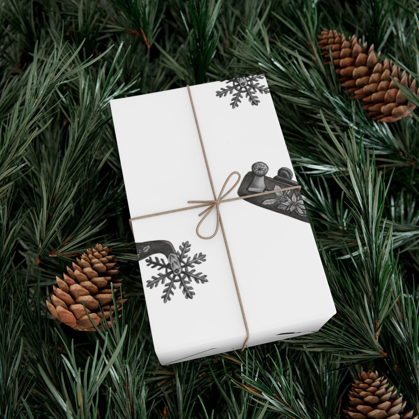 Cowboy Christmas White Wrapping Paper