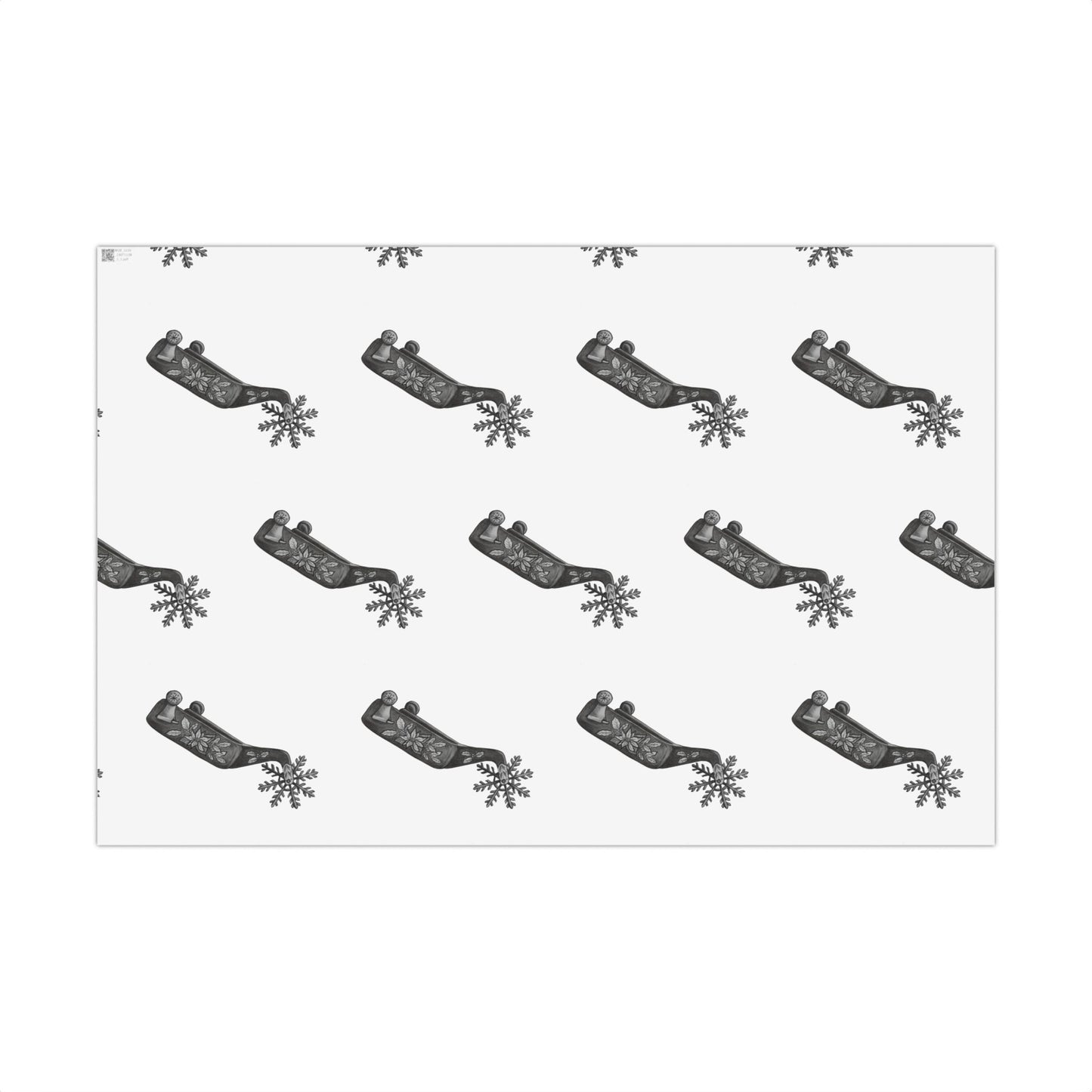 Cowboy Christmas White Wrapping Paper