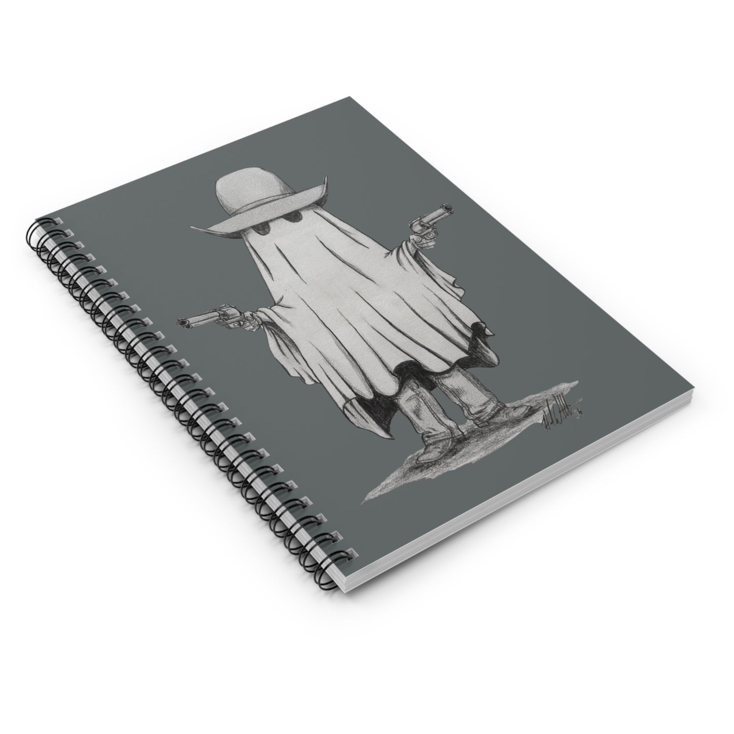 Outlaw Phantom Spiral Notebook - Spooky Art, Bullet Journal, Notebook Gift, Halloween Decor, Creative Writing
