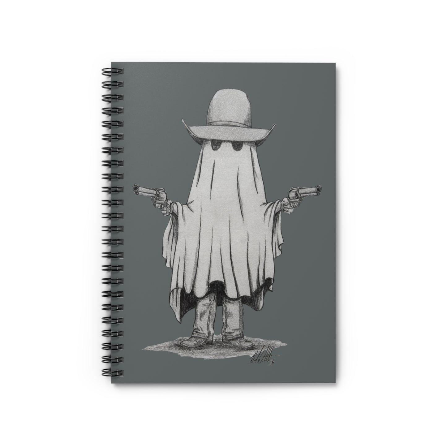 Outlaw Phantom Spiral Notebook - Spooky Art, Bullet Journal, Notebook Gift, Halloween Decor, Creative Writing
