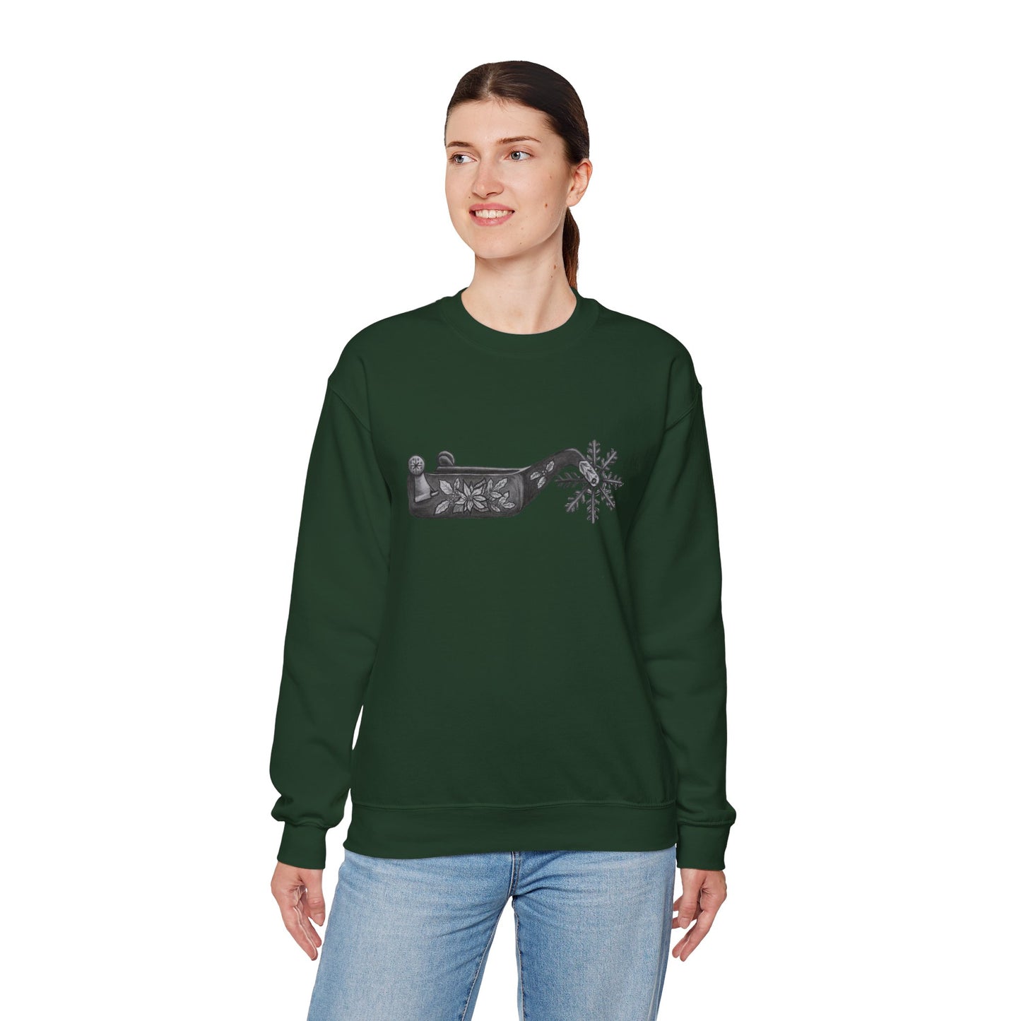 Cowboy Christmas Crewneck Sweatshirt - Cozy Design for Holiday Cheer