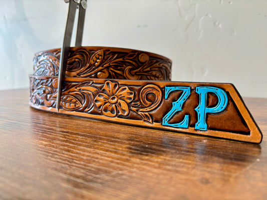 CUSTOM Tooled Leather Belt