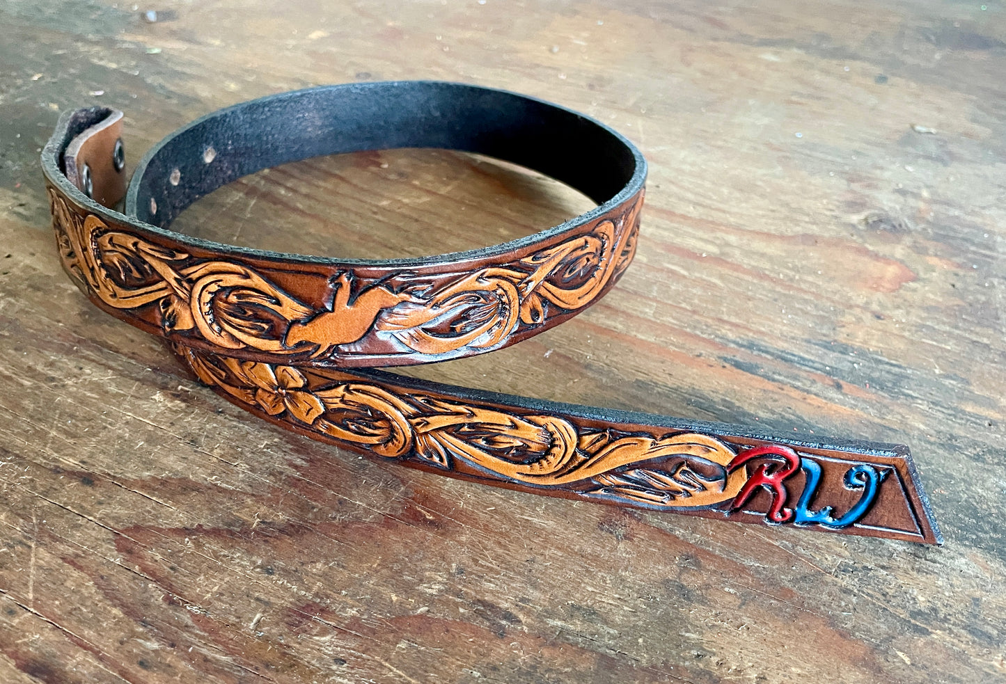 CUSTOM kids tooled belt