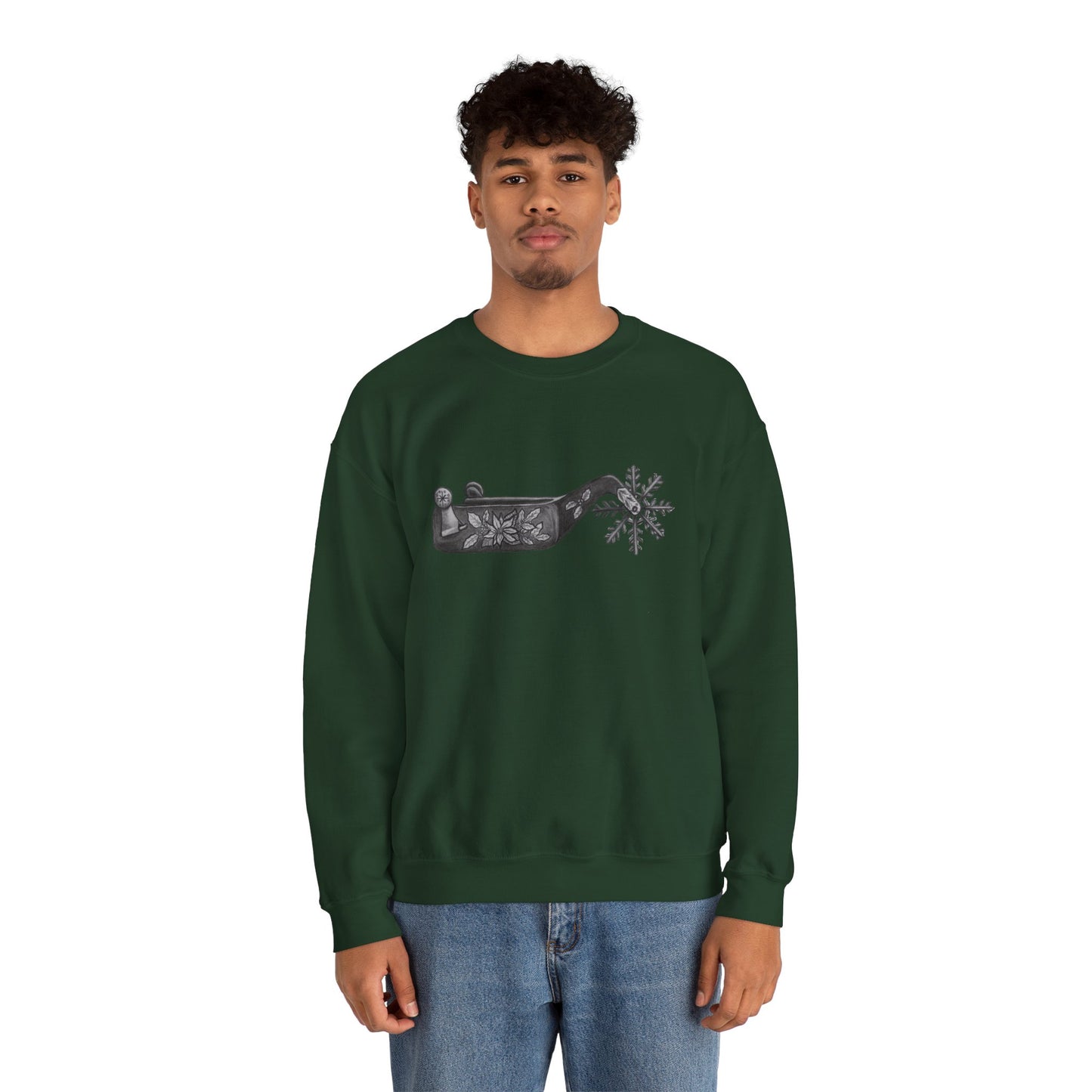 Cowboy Christmas Crewneck Sweatshirt - Cozy Design for Holiday Cheer