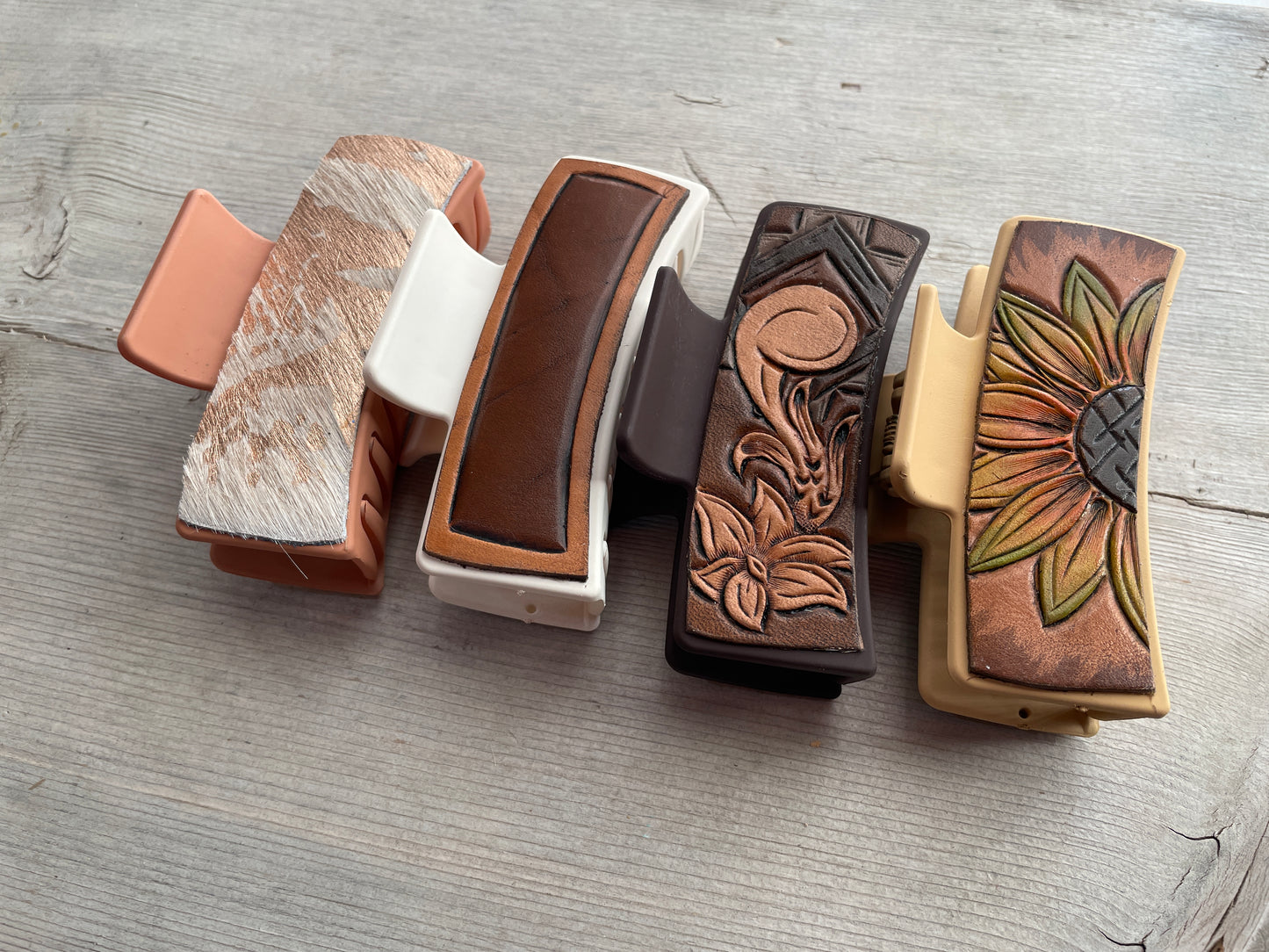 CUSTOM Tooled Hair Clips!