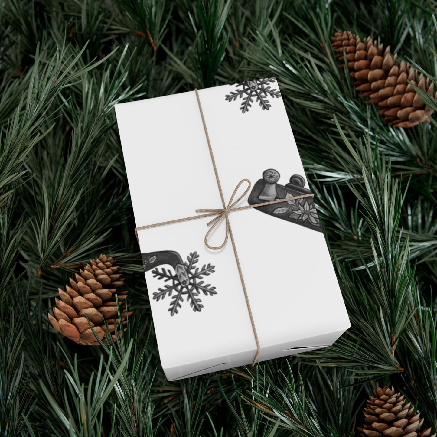 Cowboy Christmas White Wrapping Paper