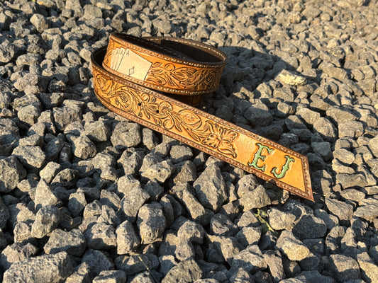 CUSTOM Tooled Leather Belt