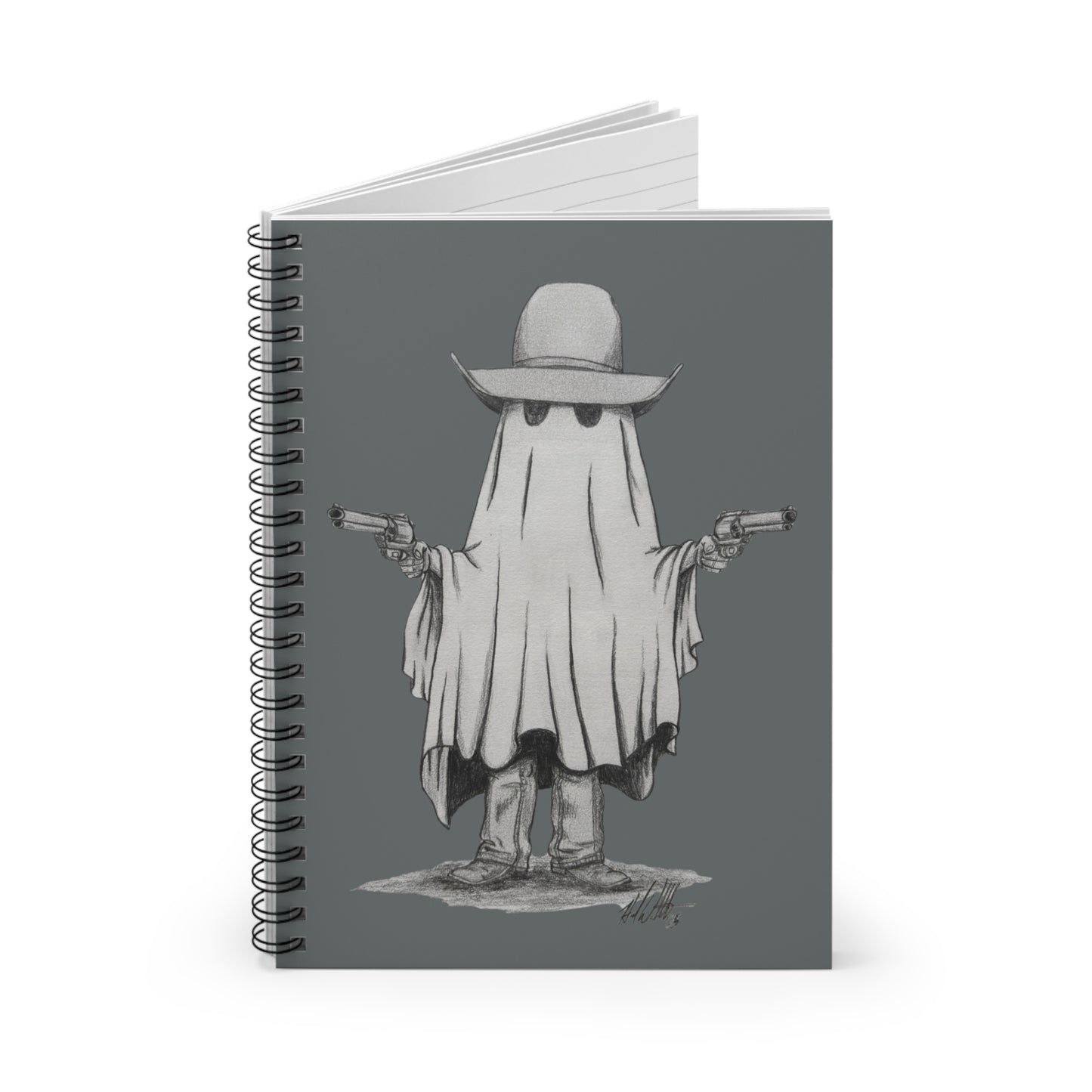 Outlaw Phantom Spiral Notebook - Spooky Art, Bullet Journal, Notebook Gift, Halloween Decor, Creative Writing