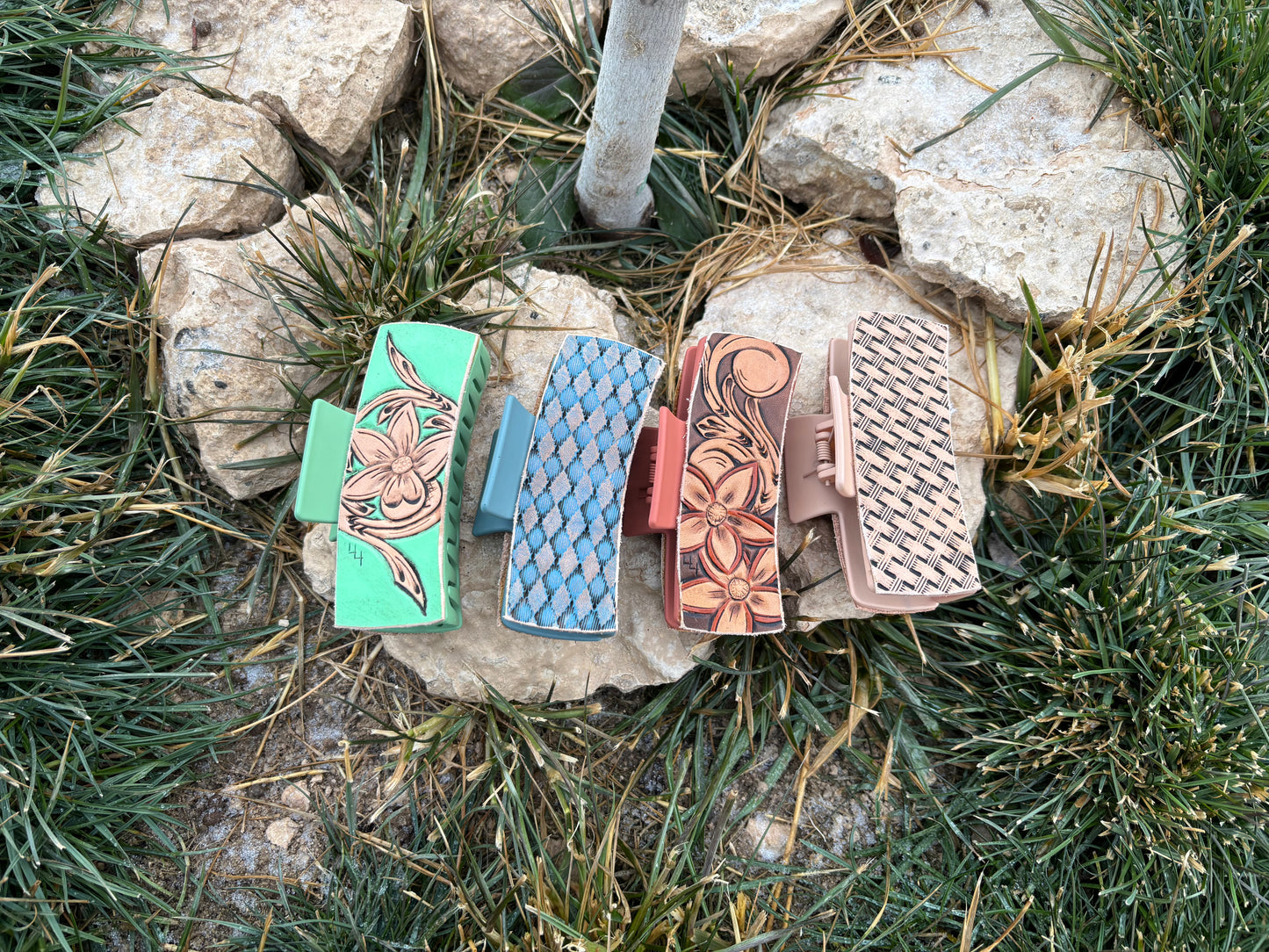 CUSTOM Tooled Hair Clips!