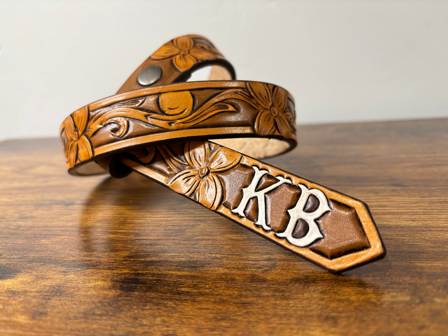 CUSTOM Tooled Leather Belt