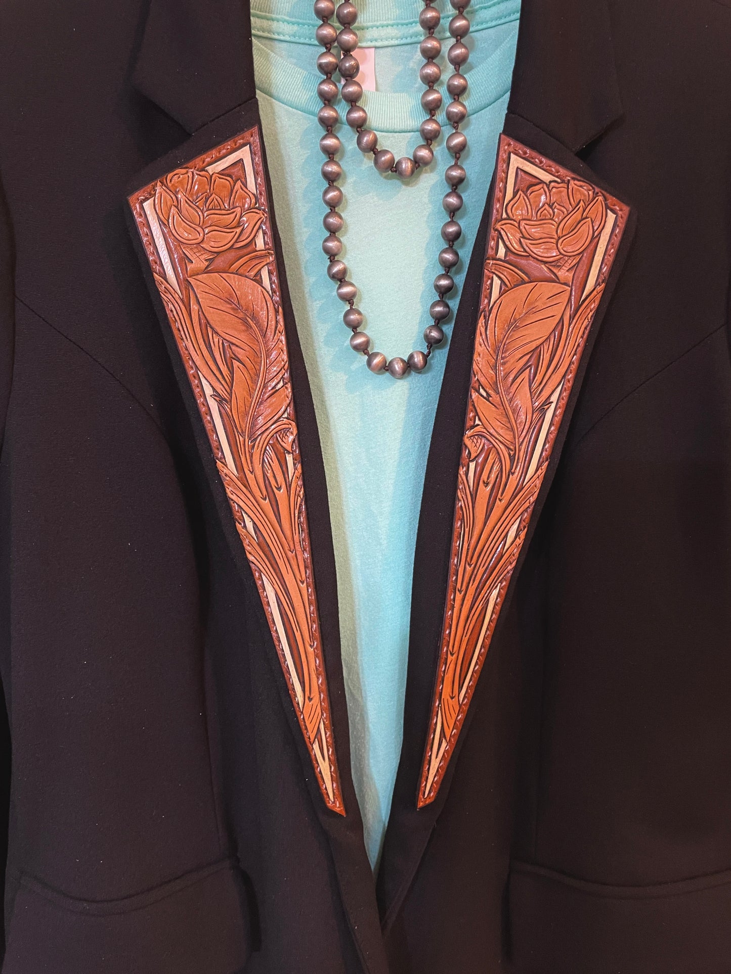 CUSTOM Tooled leather women’s blazer