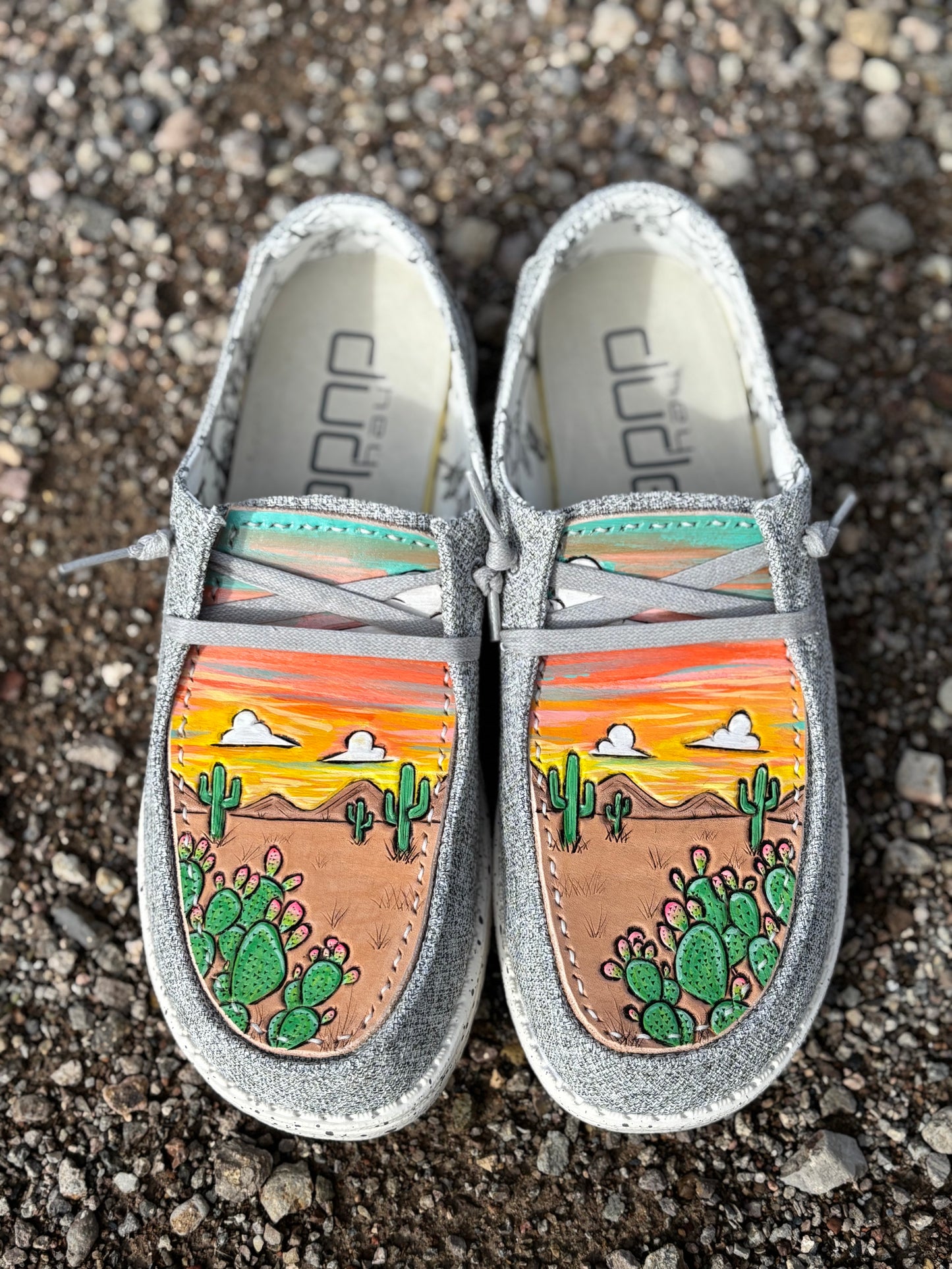 CUSTOM Tooled Hey Dude Shoes