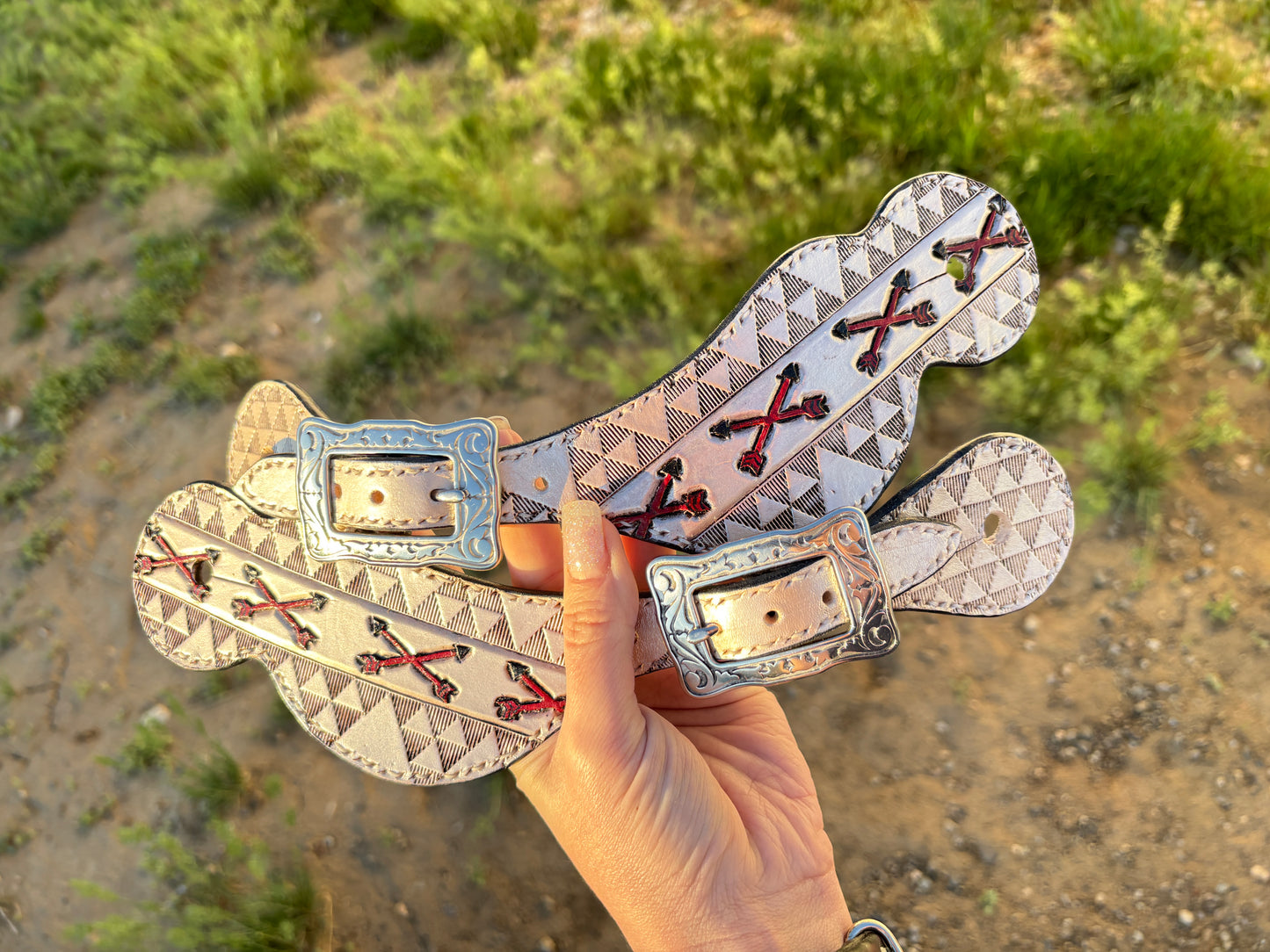 CUSTOM Tooled Spur Straps