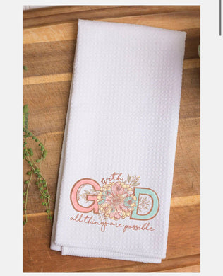 PREORDER- With God Tea Towel