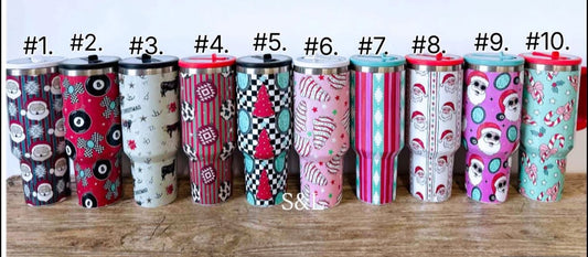 CHRISTMAS 40oz spill proof tumbler