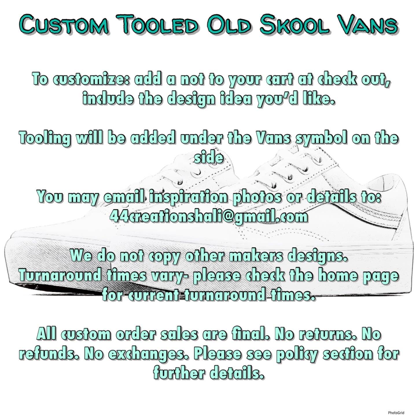 Custom Tooled Old Skool Vans (Women’s)