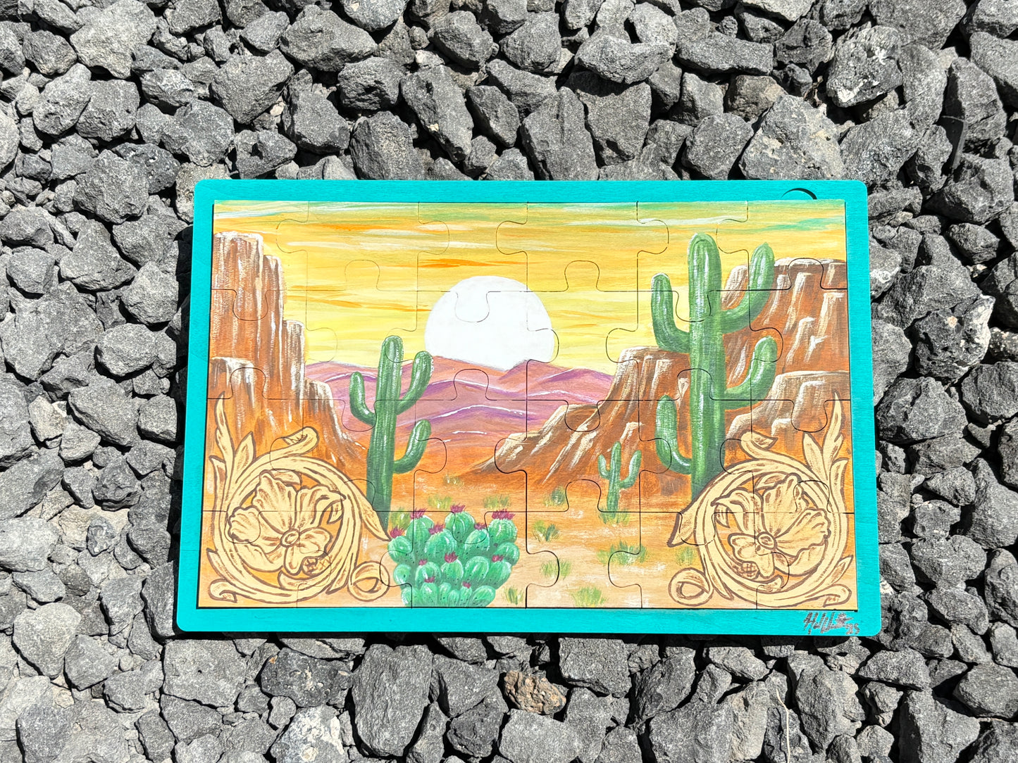 Hand painted wood puzzle