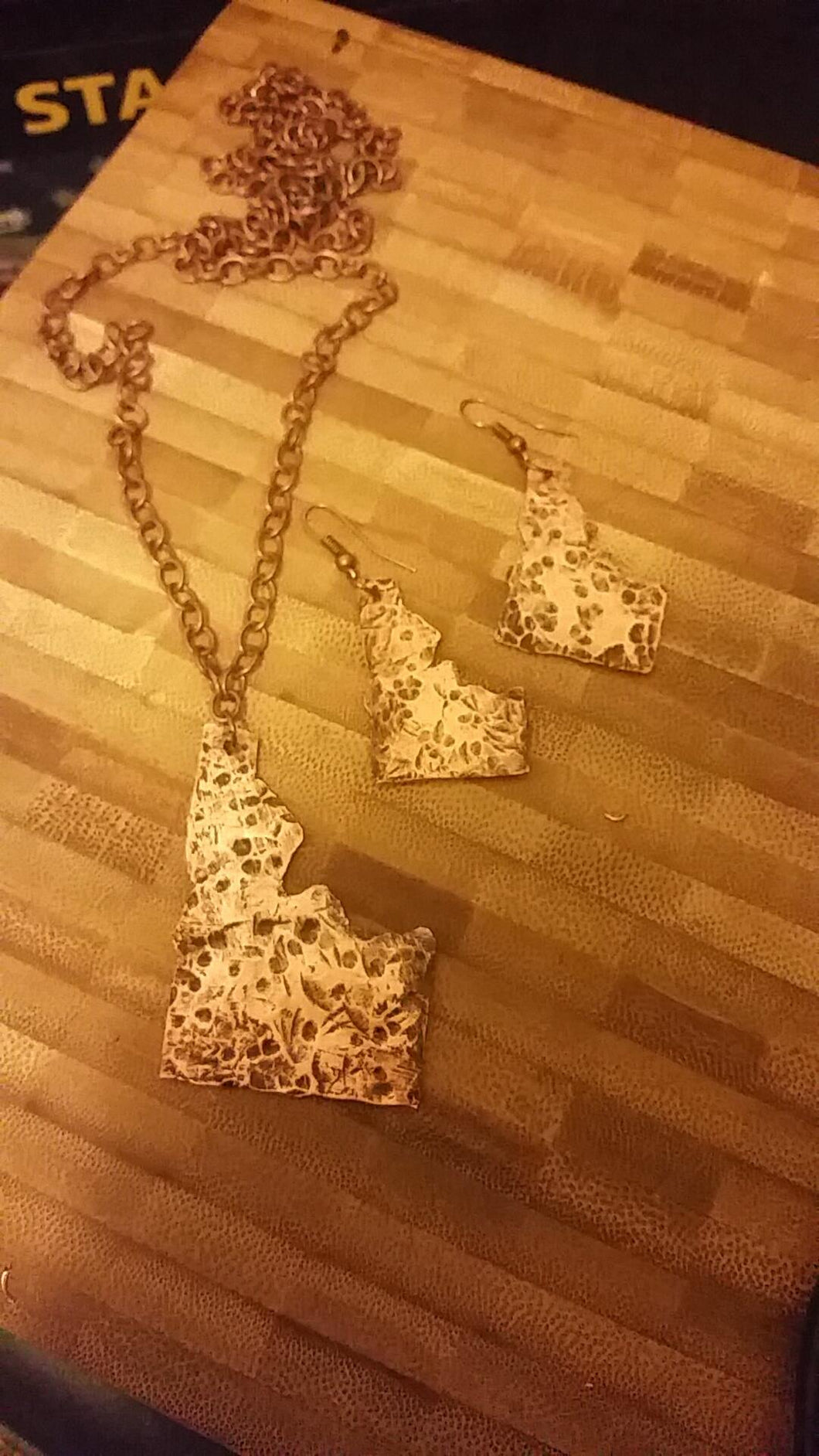 CUSTOM Idaho Pendant and Earrings set