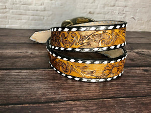 CUSTOM Tooled Leather Belt