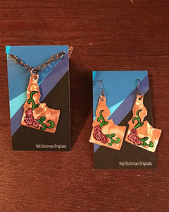 CUSTOM Idaho Pendant and Earrings set