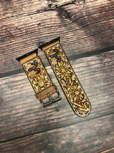 Load image into Gallery viewer, CUSTOM Tooled Leather Apple &amp; Samsung Watch Bands