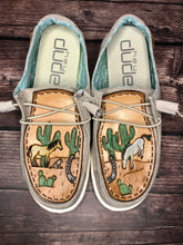 Load image into Gallery viewer, CUSTOM Tooled Hey Dude Shoes