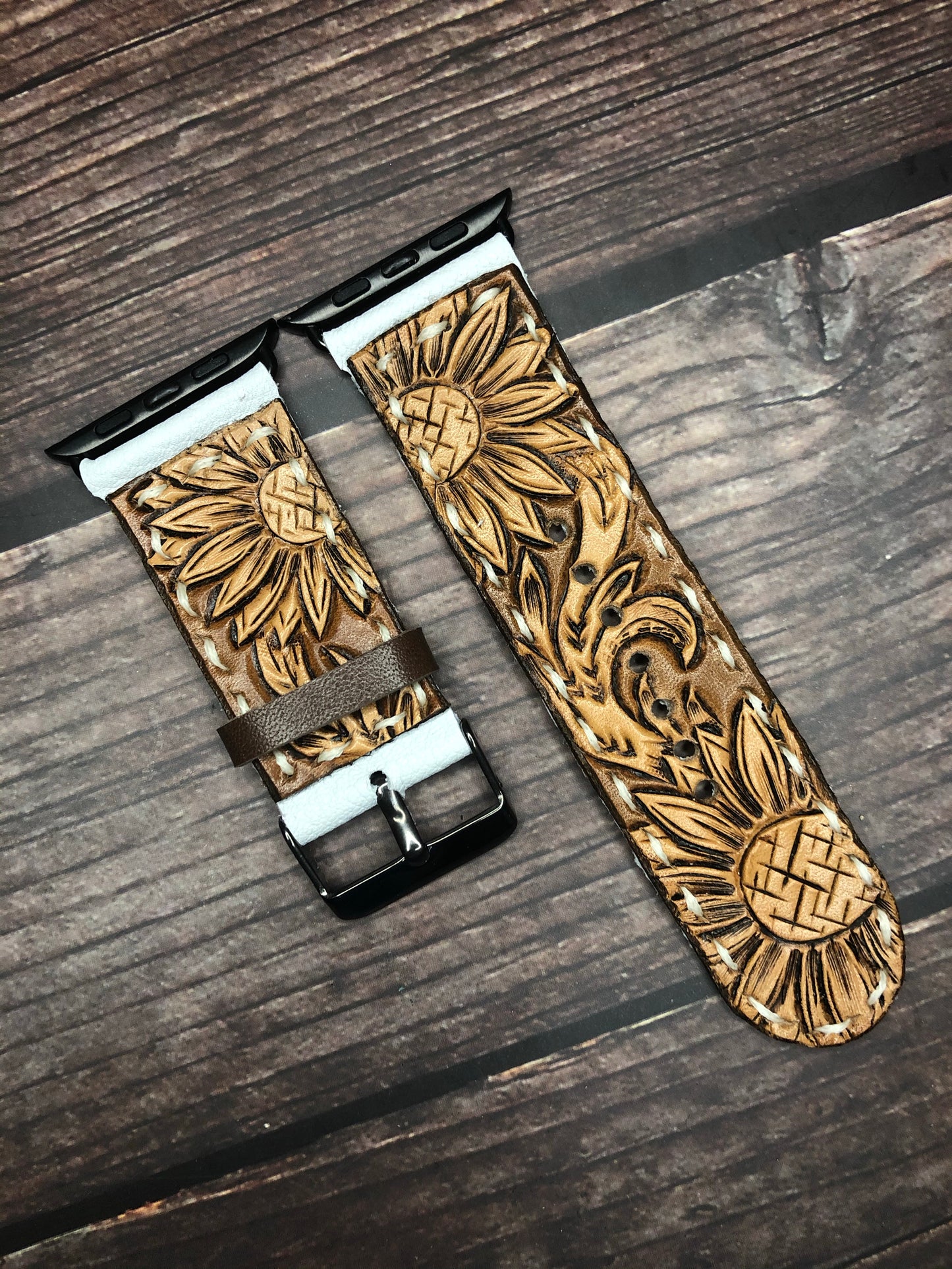 CUSTOM Tooled Leather Apple & Samsung Watch Bands