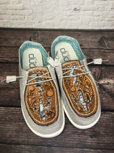 Load image into Gallery viewer, CUSTOM Tooled Hey Dude Shoes