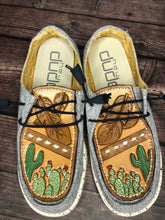 Load image into Gallery viewer, CUSTOM Tooled Hey Dude Shoes