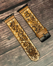 Load image into Gallery viewer, CUSTOM Tooled Leather Apple &amp; Samsung Watch Bands