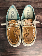 Load image into Gallery viewer, CUSTOM Tooled Hey Dude Shoes