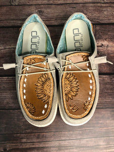 CUSTOM Tooled Hey Dude Shoes