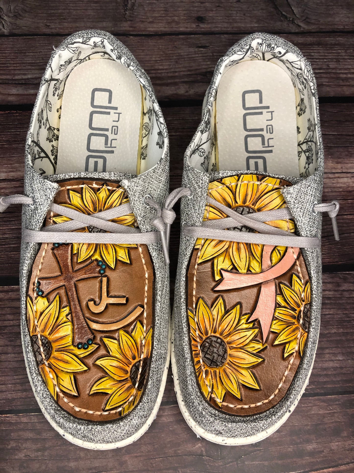 CUSTOM Tooled Hey Dude Shoes