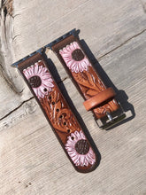 Load image into Gallery viewer, CUSTOM Tooled Leather Apple &amp; Samsung Watch Bands