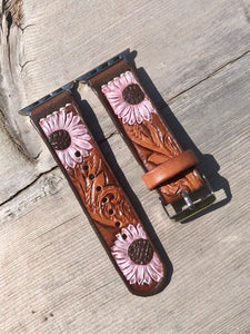 CUSTOM Tooled Leather Apple & Samsung Watch Bands