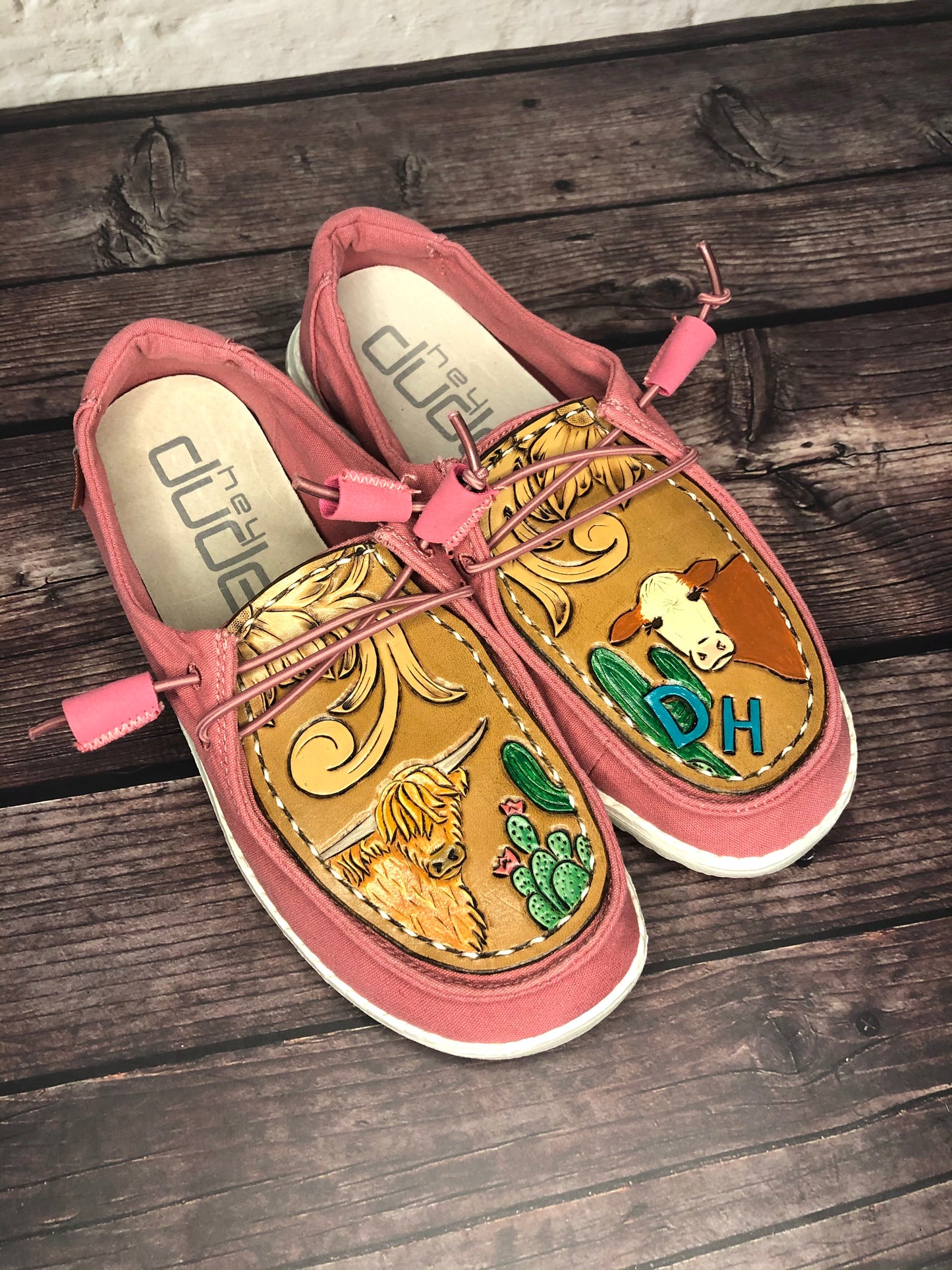 CUSTOM Tooled Hey Dude Shoes