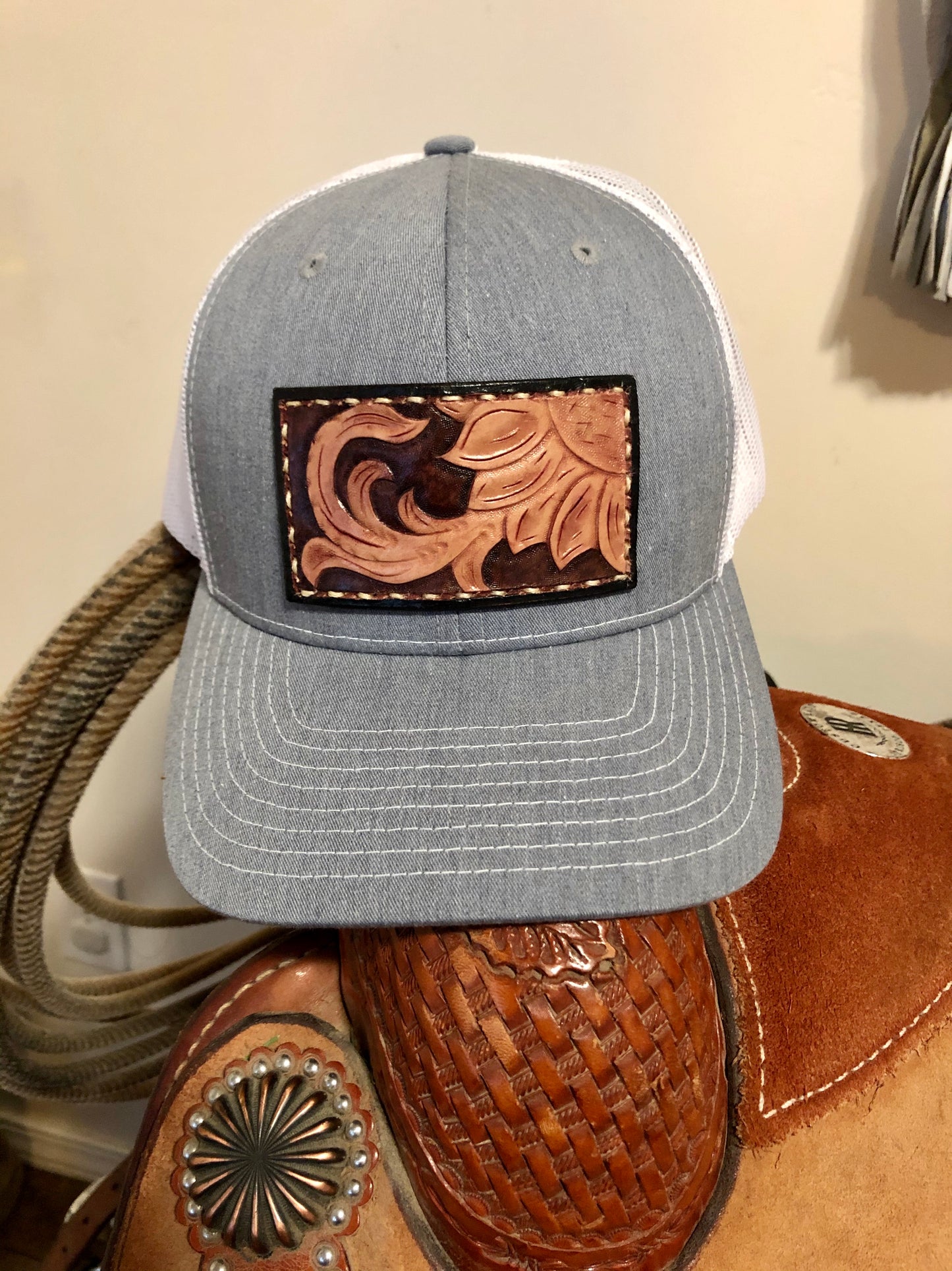 CUSTOM Adult Tooled Leather Snapback