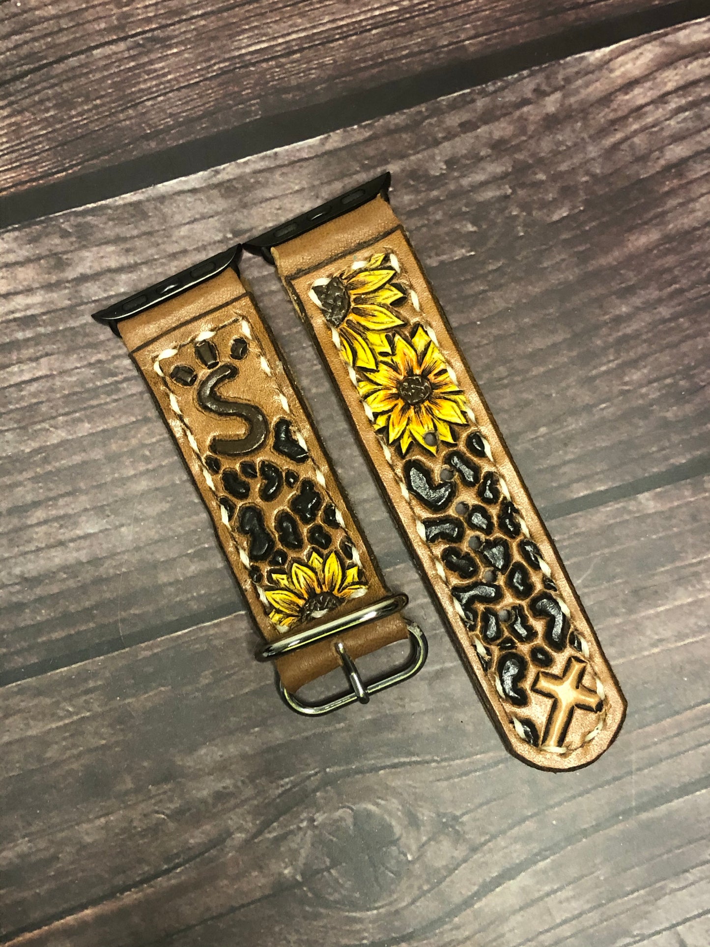 CUSTOM Tooled Leather Apple & Samsung Watch Bands