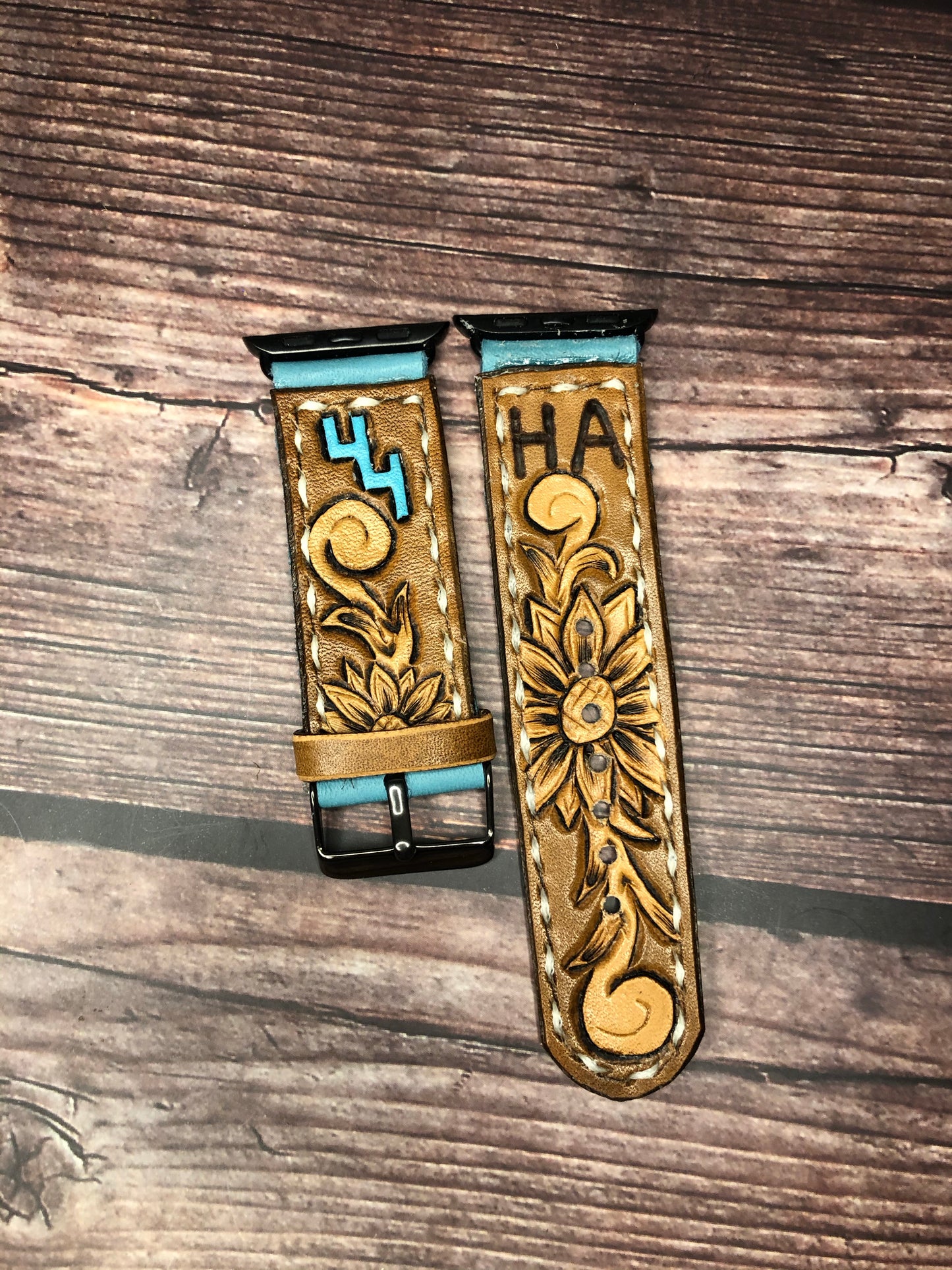 CUSTOM Tooled Leather Apple & Samsung Watch Bands