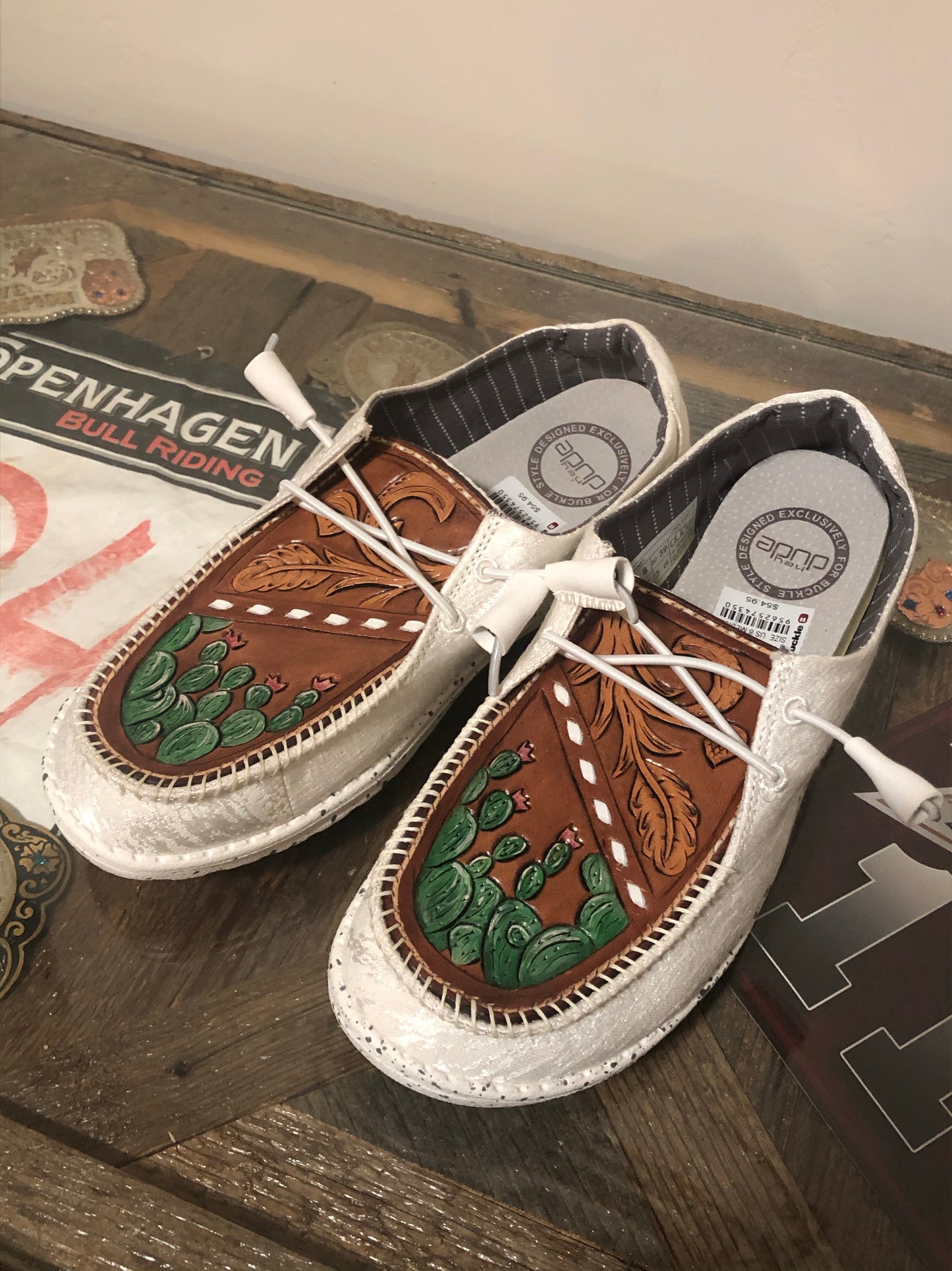 CUSTOM Tooled Hey Dude Shoes