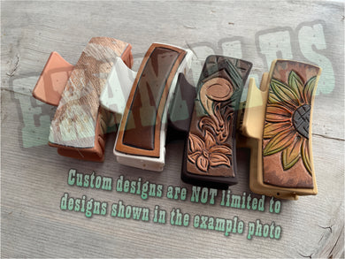 CUSTOM Tooled Hair Clips!