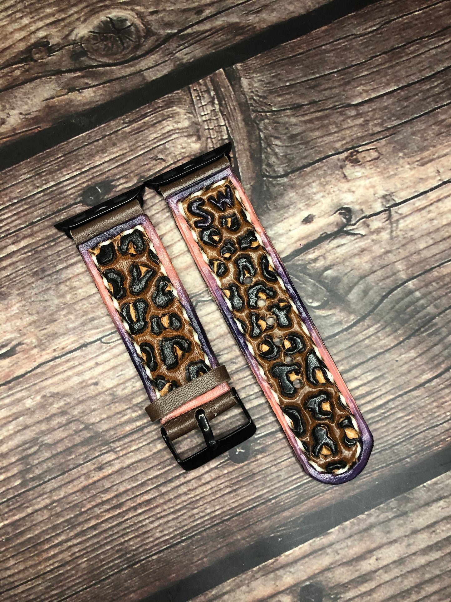 CUSTOM Tooled Leather Apple & Samsung Watch Bands