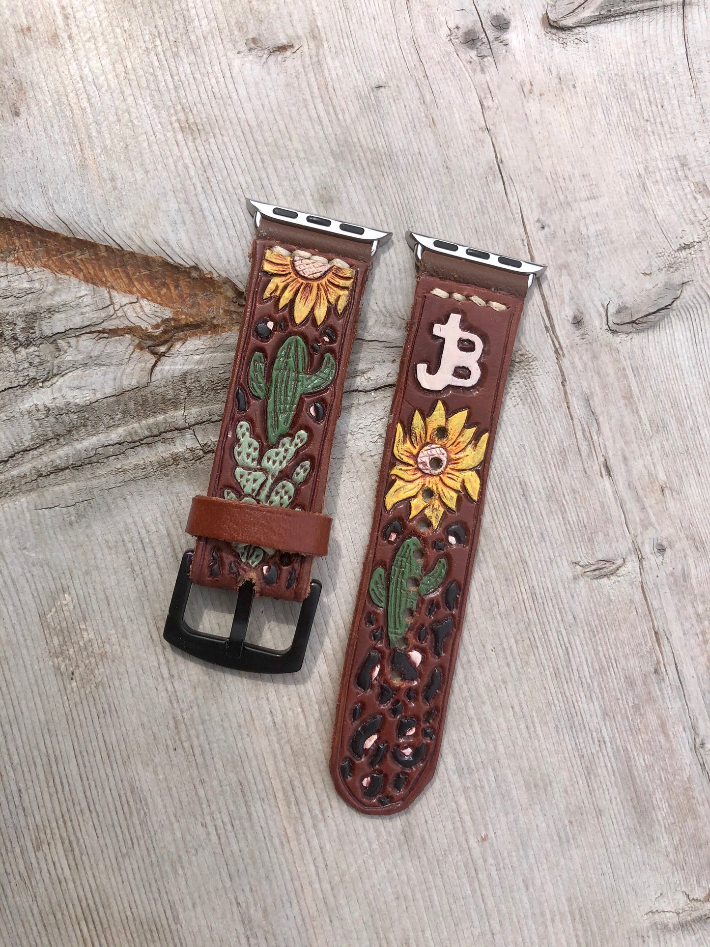 CUSTOM Tooled Leather Apple & Samsung Watch Bands