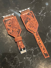 Load image into Gallery viewer, CUSTOM Tooled Leather Apple &amp; Samsung Watch Bands