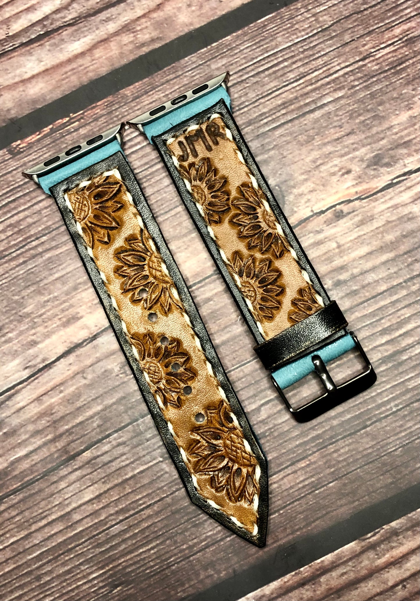 CUSTOM Tooled Leather Apple & Samsung Watch Bands